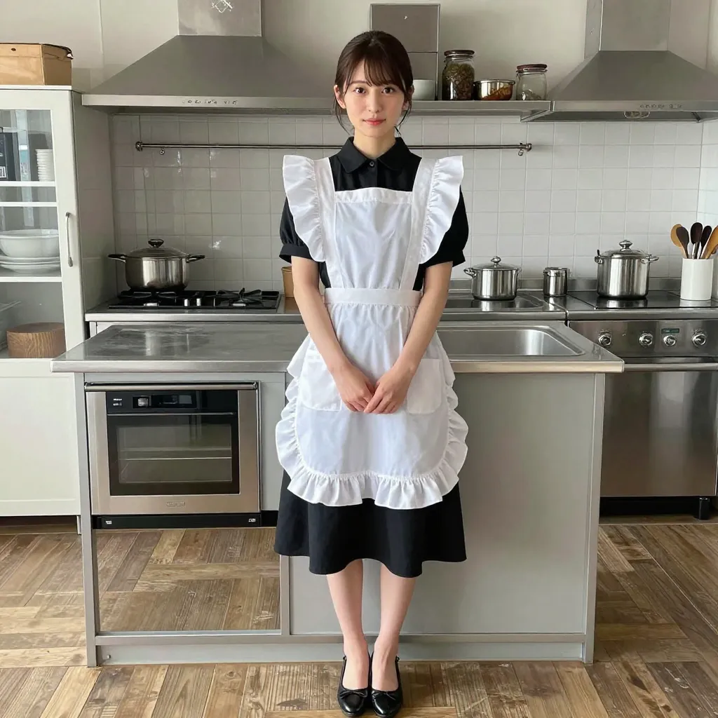 Apron Variation Test: Comparing frilly apron, waist apron, waitress, and cooking apron designs