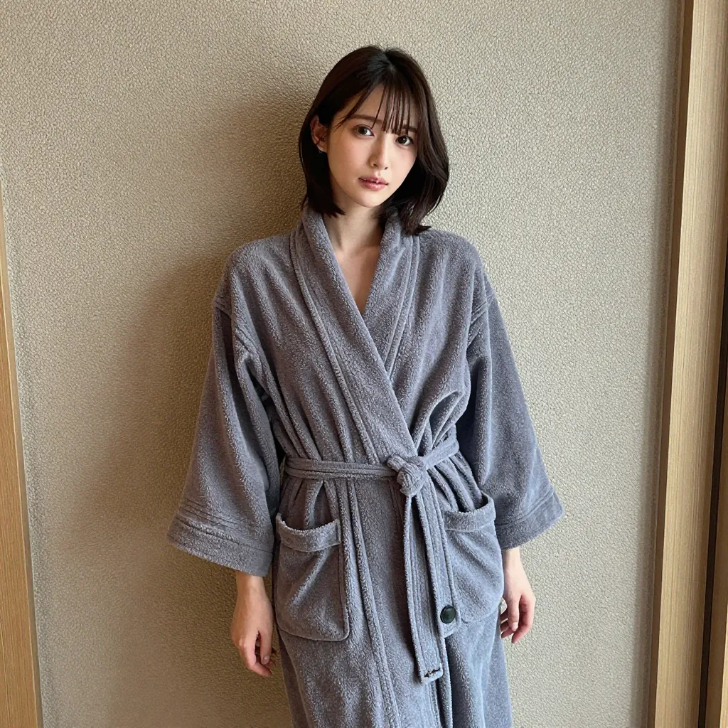 loosely tied bathrobe