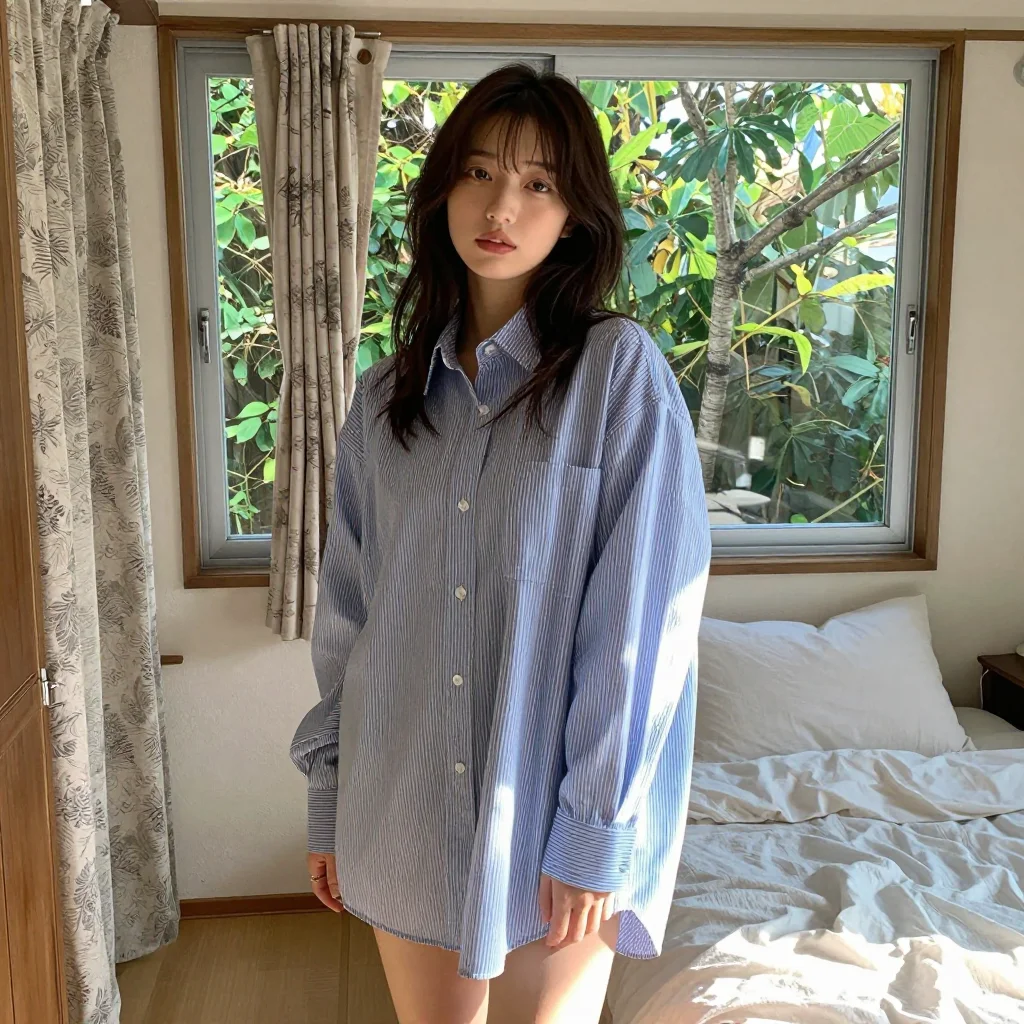 条件A: oversized shirt