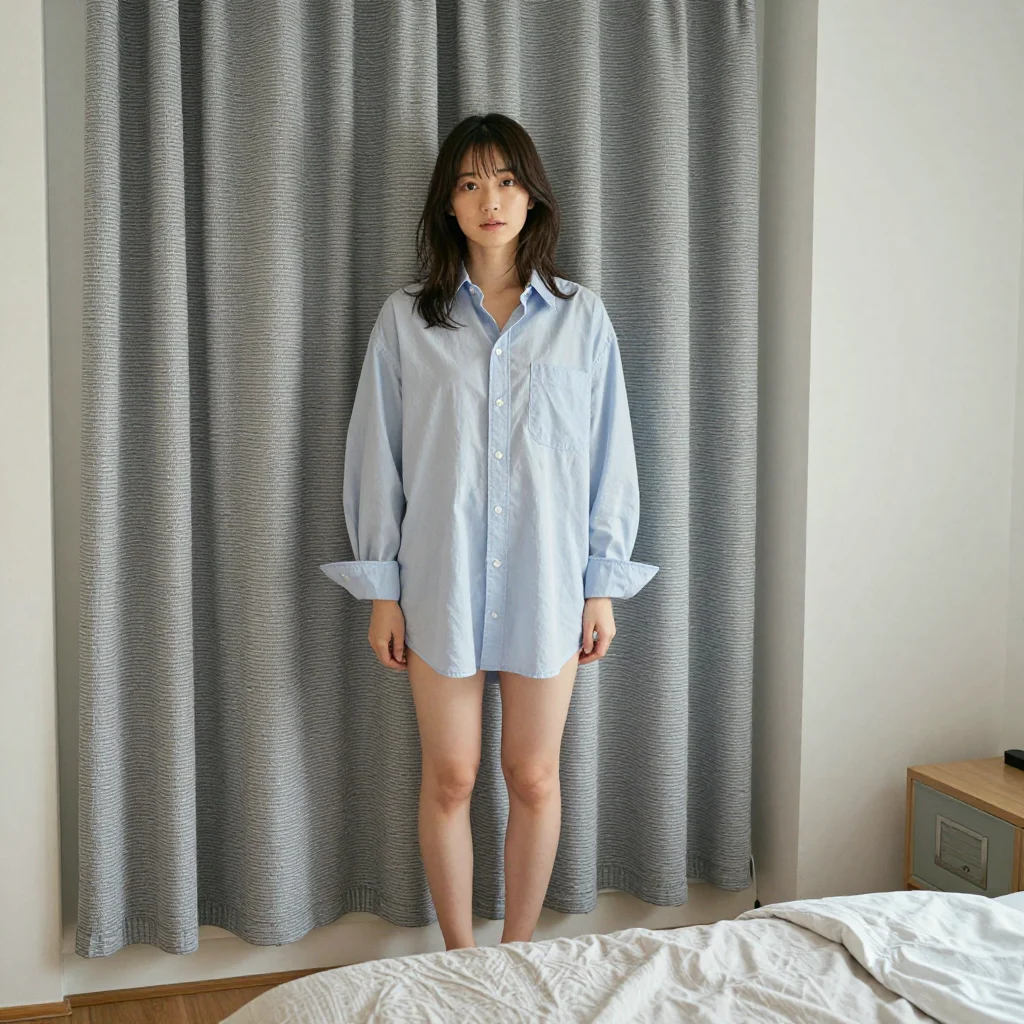 条件A: oversized shirt