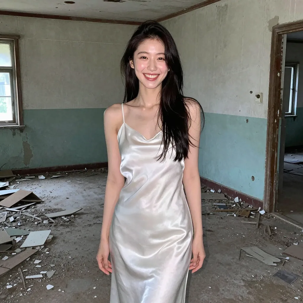 屈託のない笑顔の立ち姿