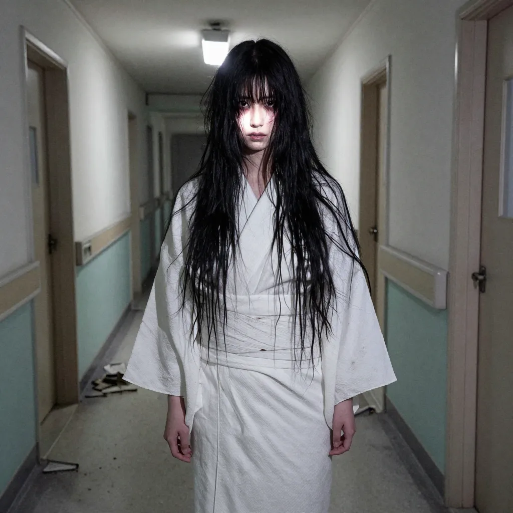 顔を覆う髪