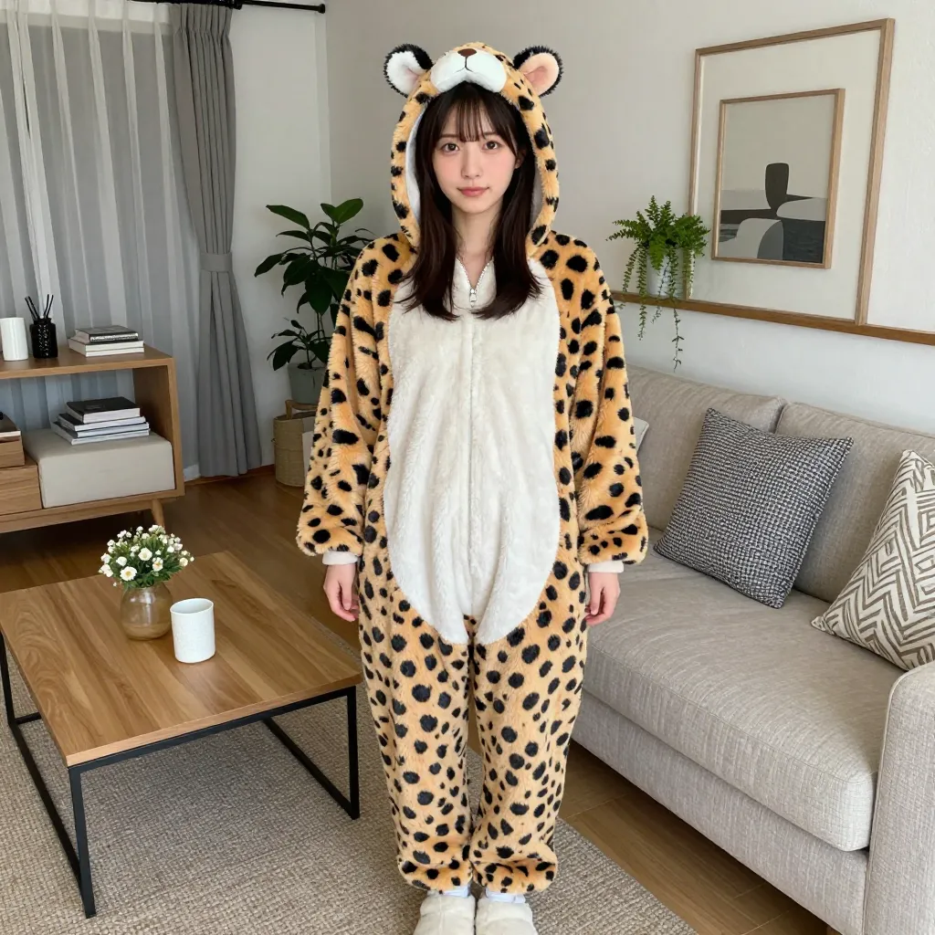 wearing only an animal onesie