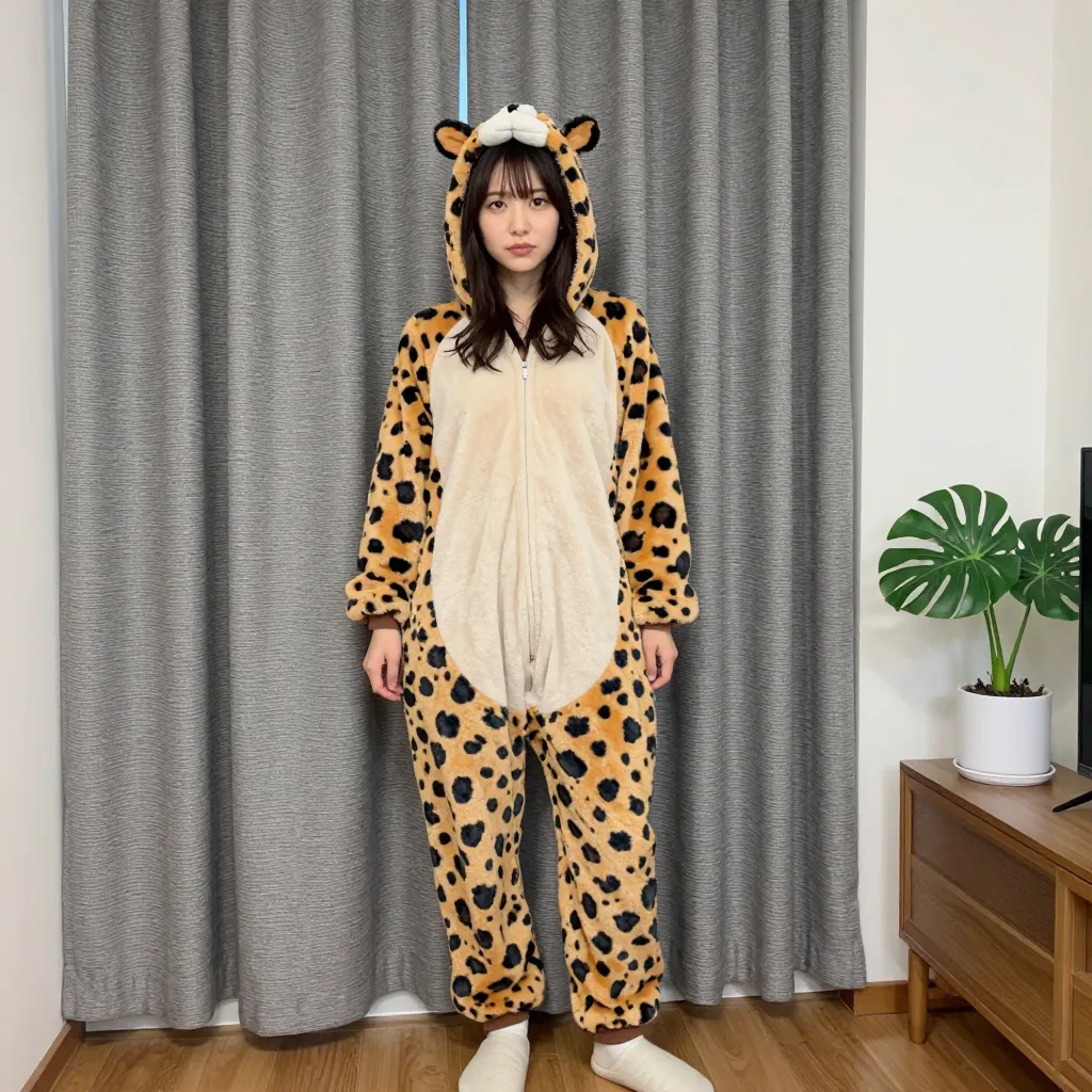 wearing only an animal onesie