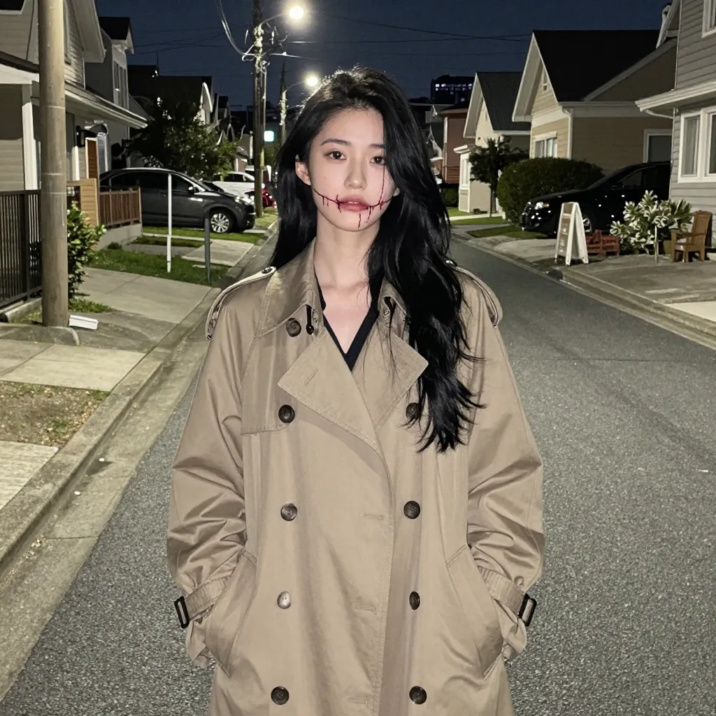 【検証】口裂け女は作れるか｜同一seedでマスク差分と口裂け表情3種を検証