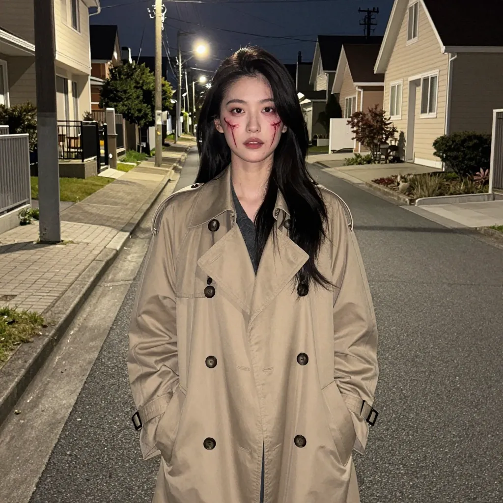 両頬対称の裂傷