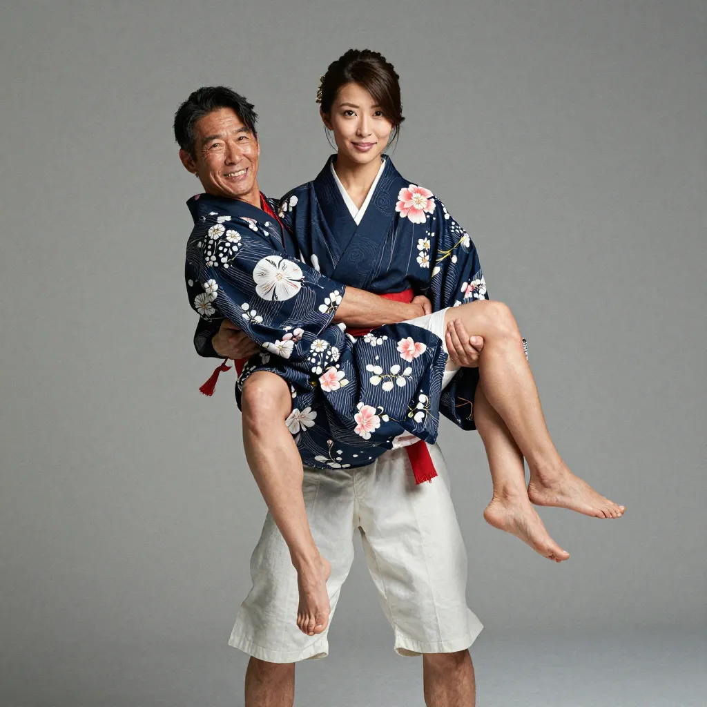 Step 0: The man princess-carries the woman instead