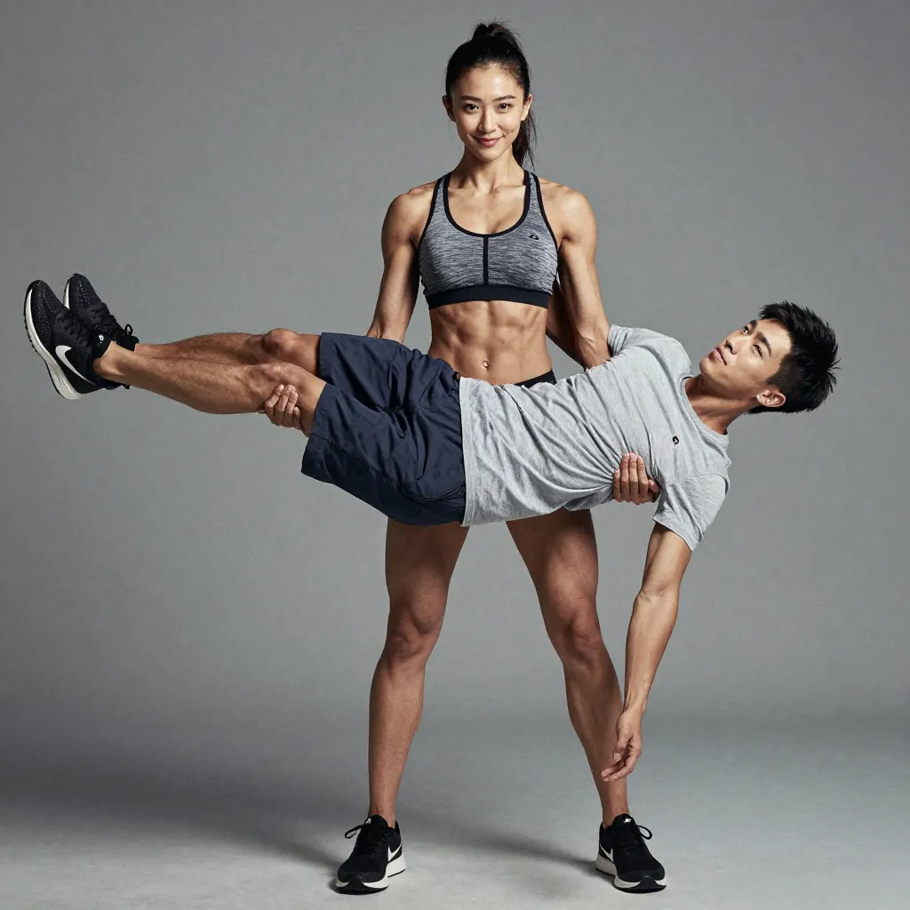 Step 2: Woman holding man horizontally - first success