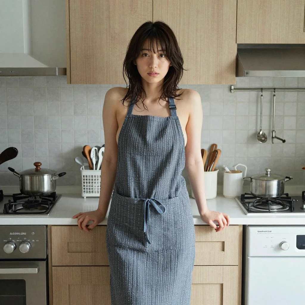 条件A: naked apron 正面