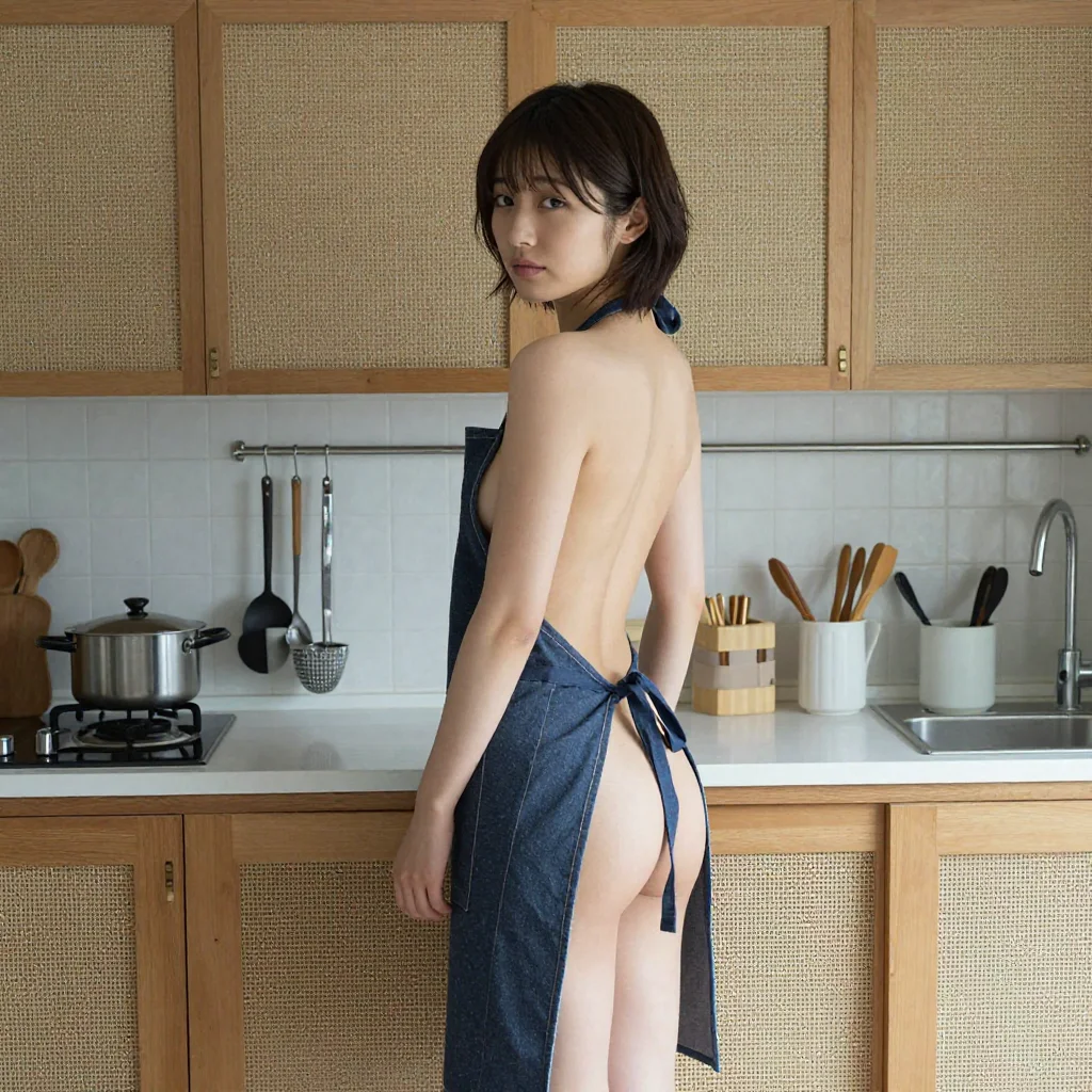 条件B: naked apron 背面