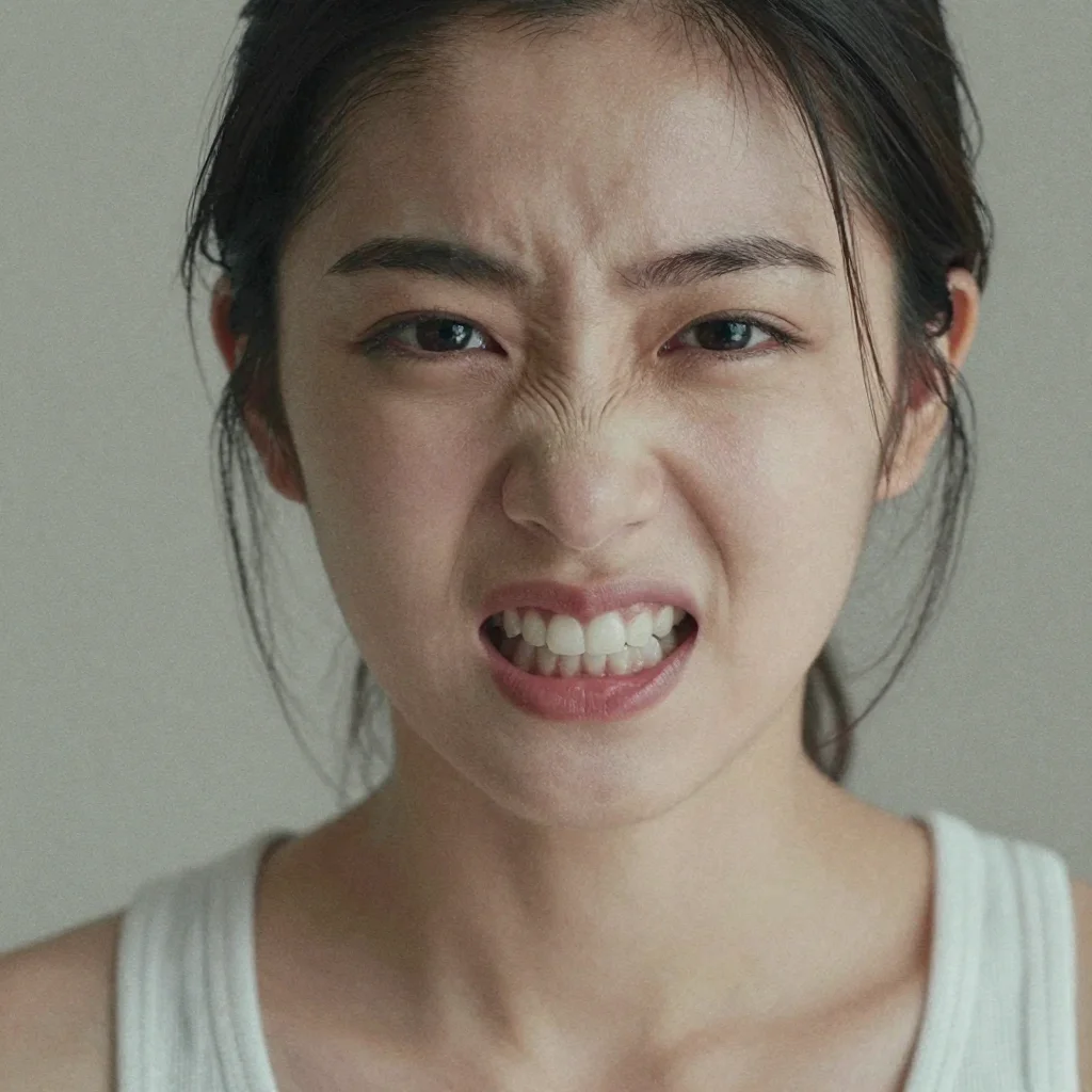 条件C: gritting teeth