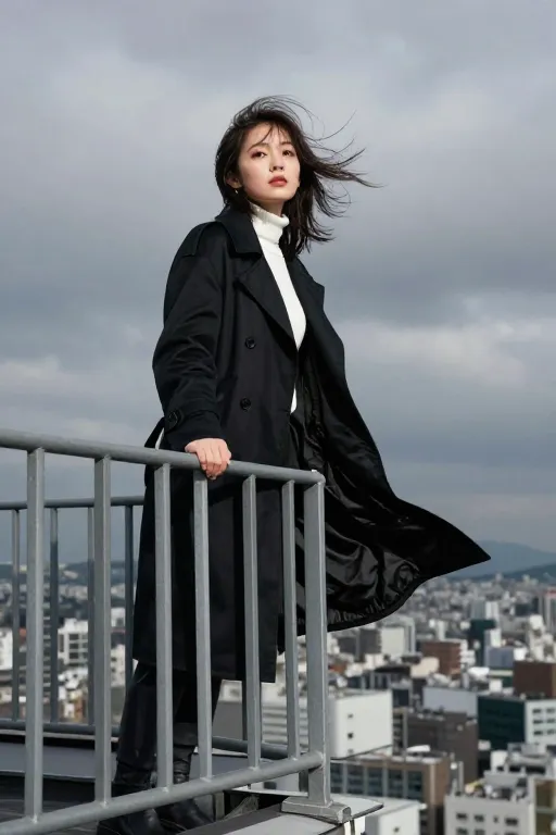 Finding the Prompt for a 'Rooftop Fashion Editorial Low-Angle Shot'