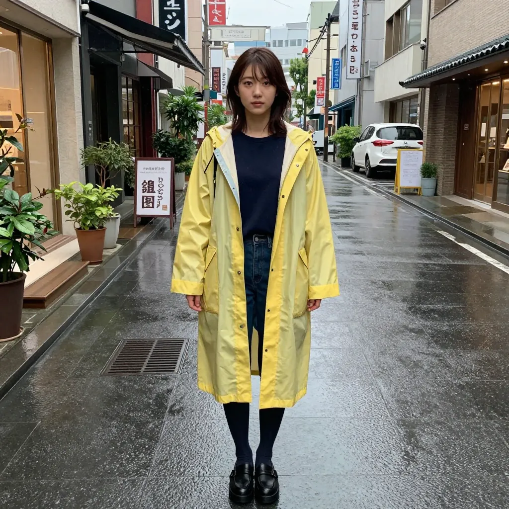 yellow raincoat