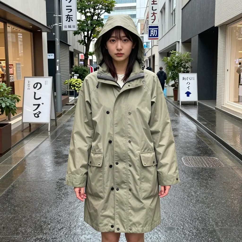 hooded raincoat