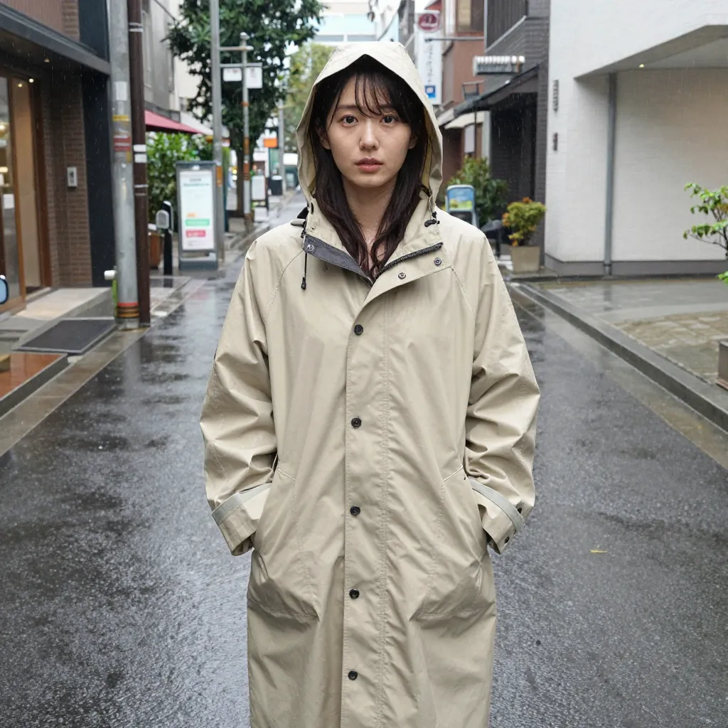 hooded raincoat