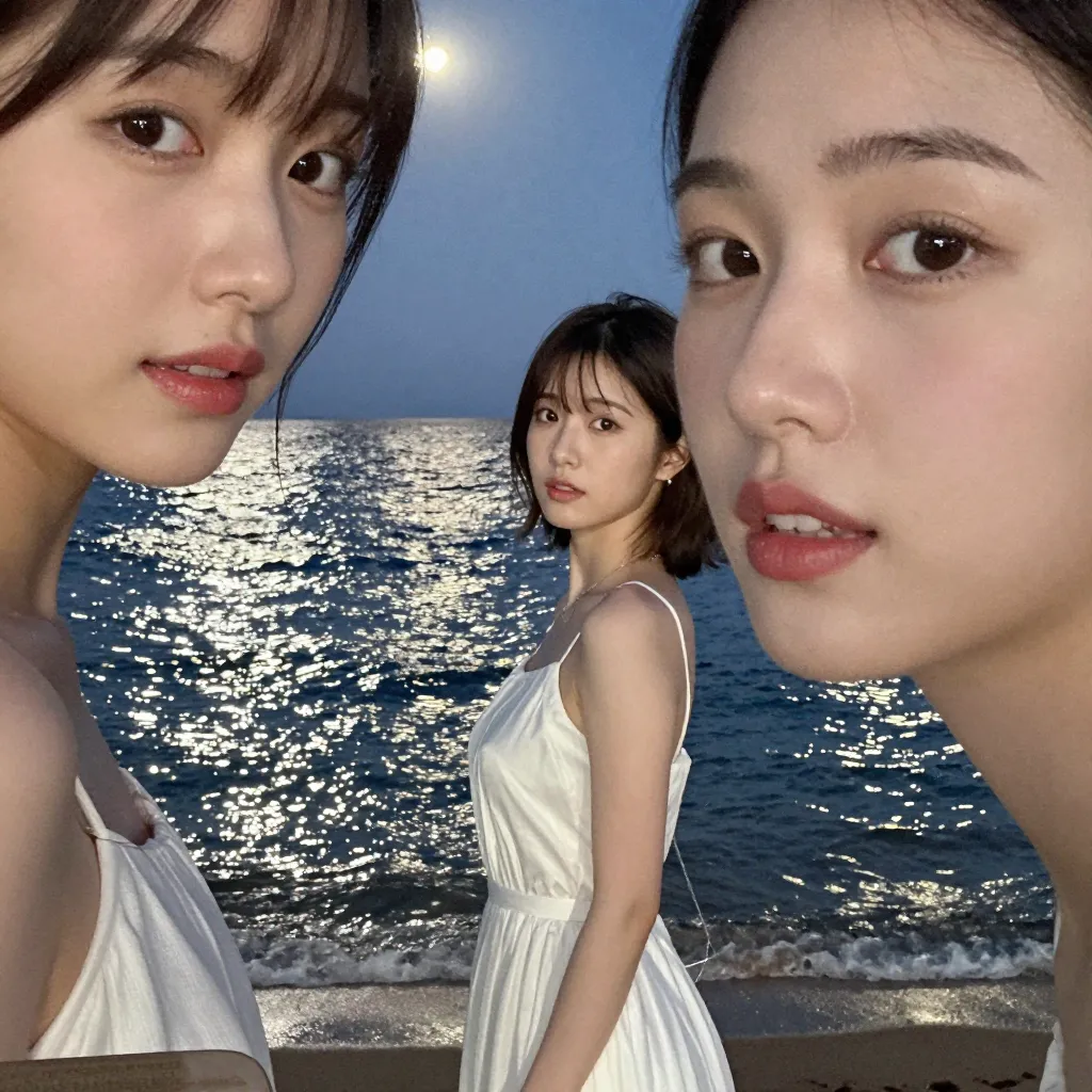 夜の海辺